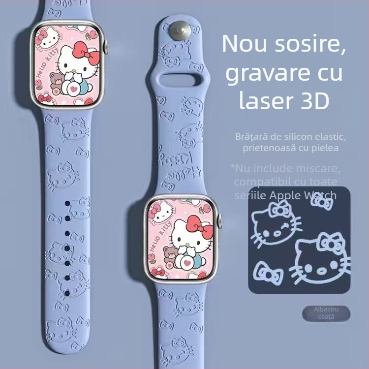 Brățară din silicon JBL pentru Apple Watch, gravură laser și imprimare a mărcii, închidere tip snap