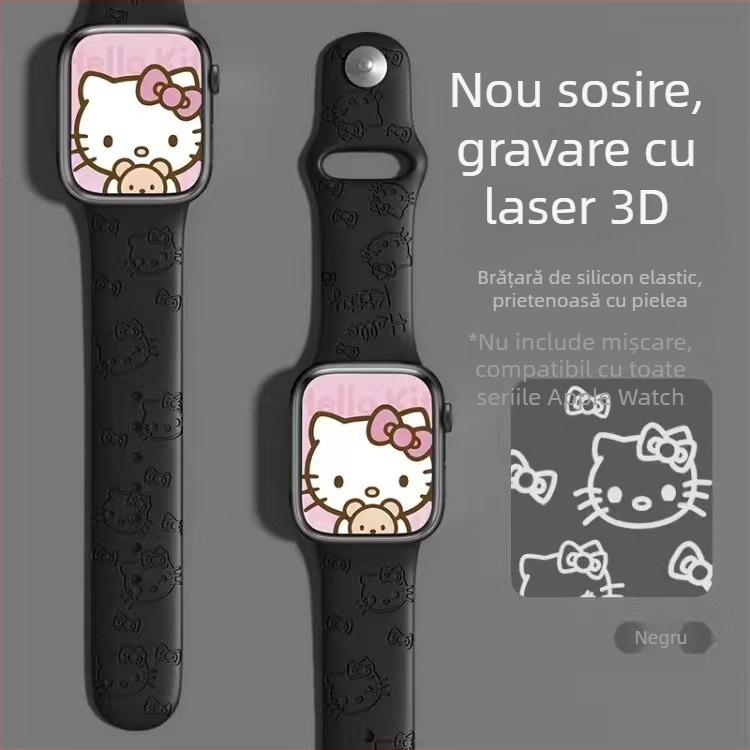 Brățară din silicon JBL pentru Apple Watch, gravură laser și imprimare a mărcii, închidere tip snap