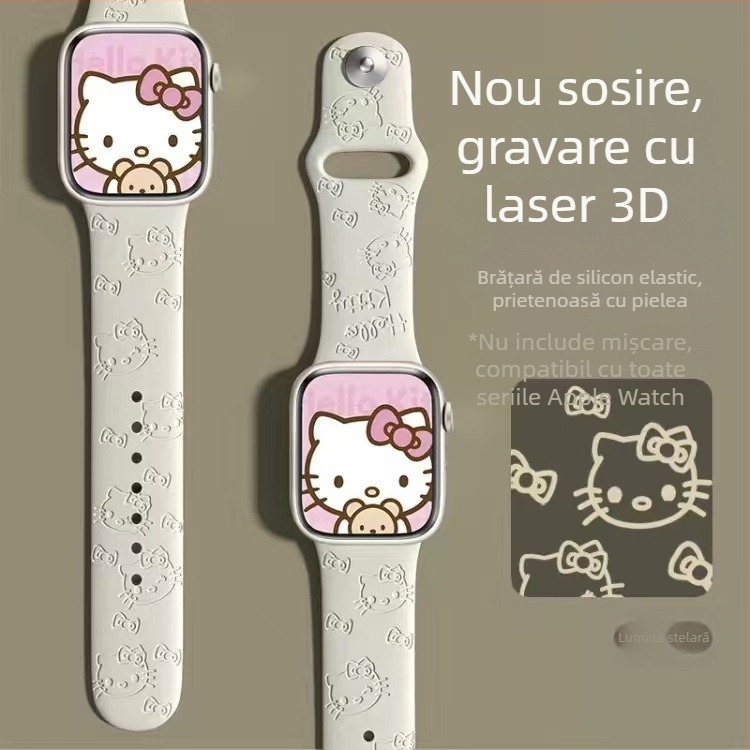 Brățară din silicon JBL pentru Apple Watch, gravură laser și imprimare a mărcii, închidere tip snap