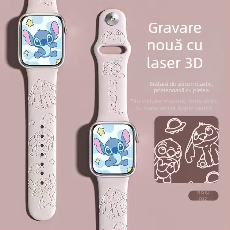 Brățară din silicon JBL pentru Apple Watch, gravură laser și imprimare a mărcii, închidere tip snap