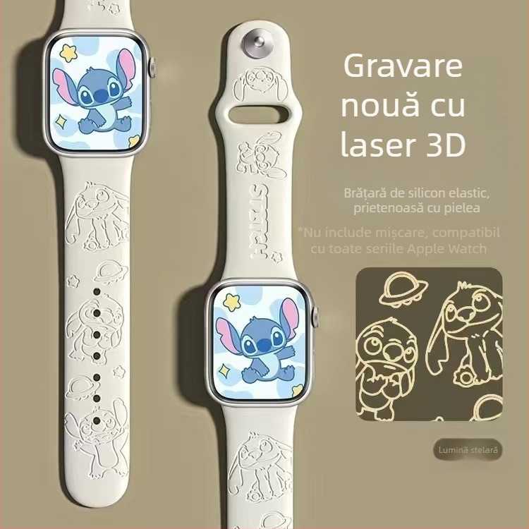 Brățară din silicon JBL pentru Apple Watch, gravură laser și imprimare a mărcii, închidere tip snap