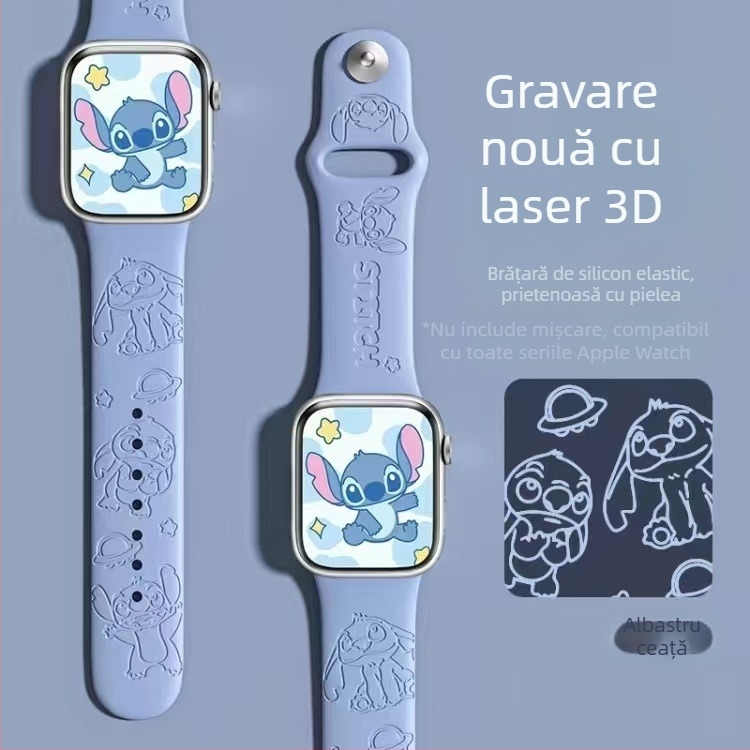 Brățară din silicon JBL pentru Apple Watch, gravură laser și imprimare a mărcii, închidere tip snap