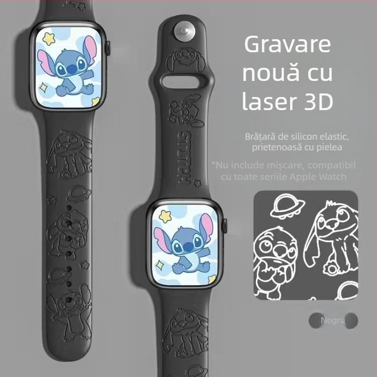 Brățară din silicon JBL pentru Apple Watch, gravură laser și imprimare a mărcii, închidere tip snap