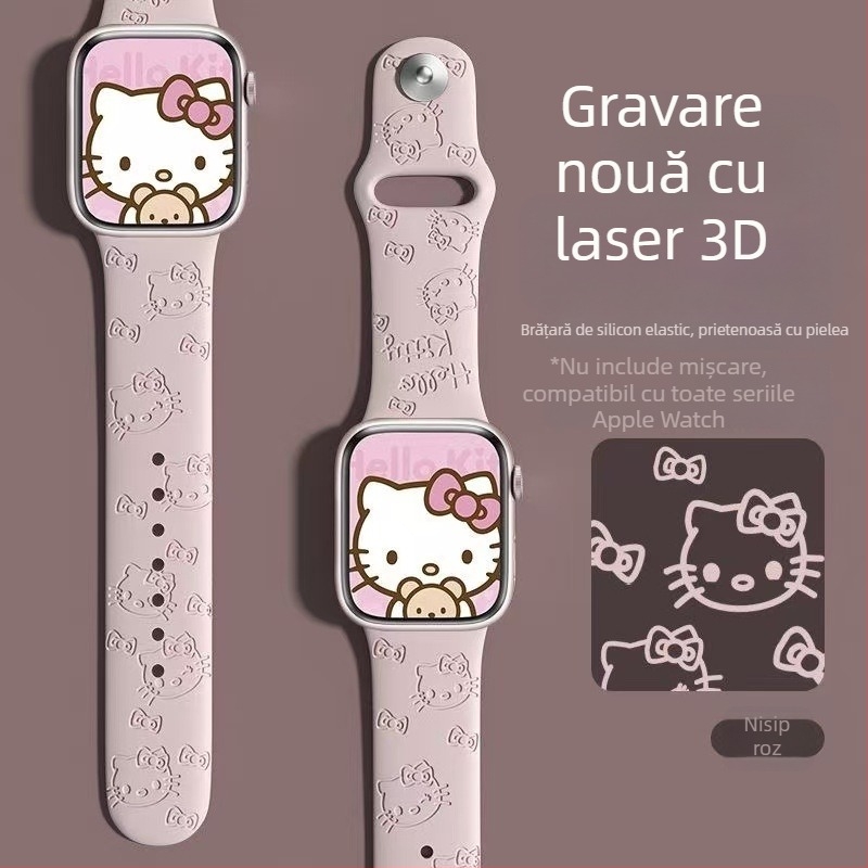 Brățară din silicon JBL pentru Apple Watch, gravură laser și imprimare a mărcii, închidere tip snap