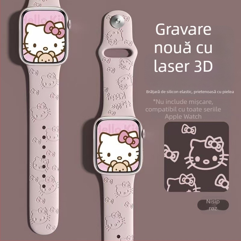 Brățară din silicon JBL pentru Apple Watch, gravură laser și imprimare a mărcii, închidere tip snap
