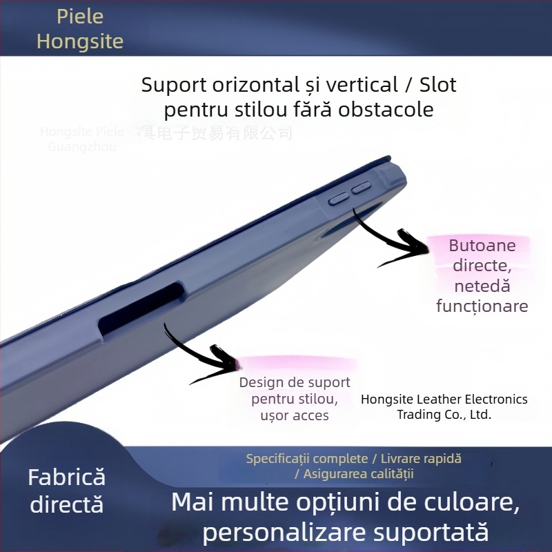Carcasă magnetică pentru seria iPad, husă subțire cu capac pliabil, TPU, textură reliefată, slot pentru stilou, suport magnetic