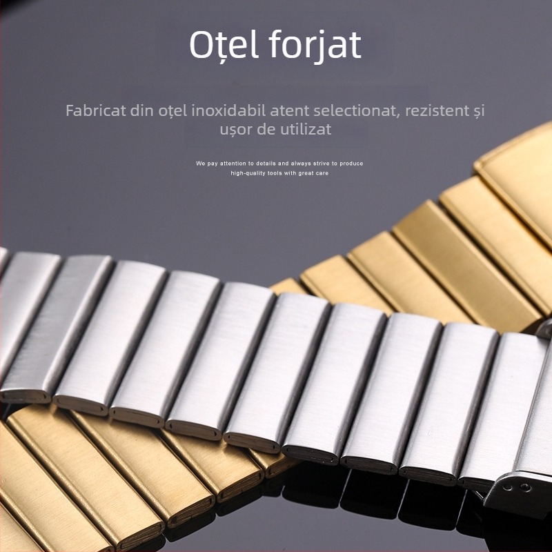 Brățară de ceas din oțel inoxidabil pentru Samsung, Apple Watch și Huawei – 20mm/22mm, cataramă tip fluture