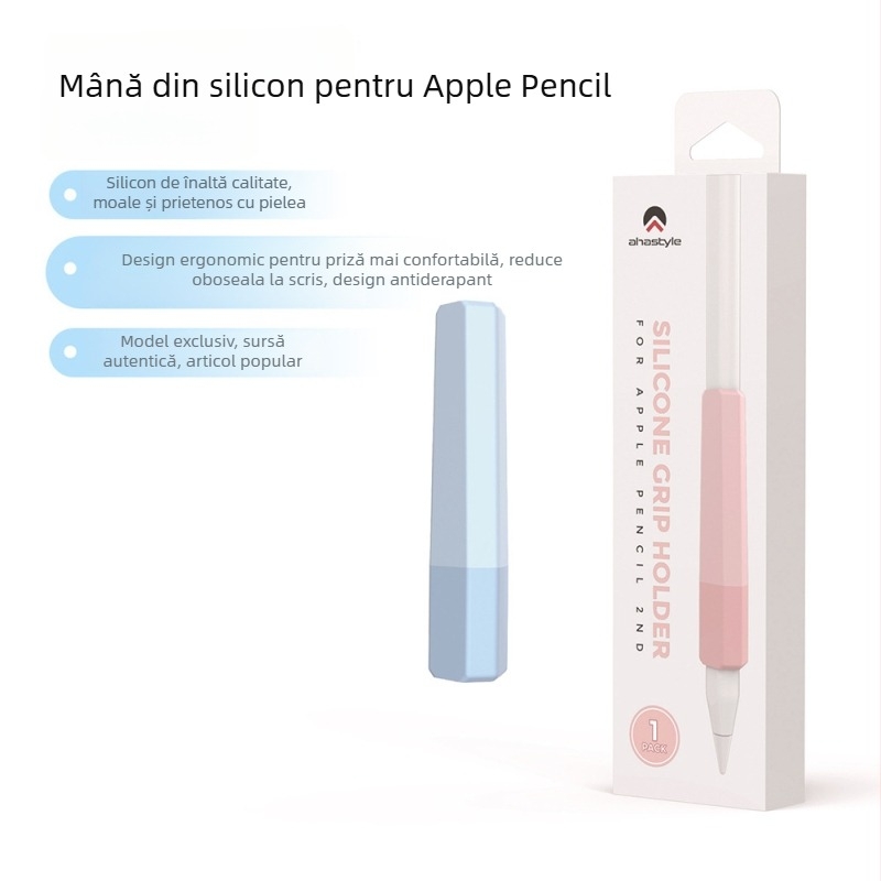 Grip din silicon pentru Apple Pencil 1–3 (USB-C) – placare cu aur, AhaStyle