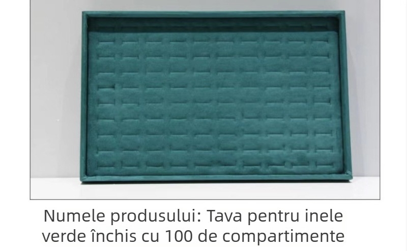 Suport de bijuterii cu interior din flanel, formă pătrată, carcasă din lemn masiv, 1 nivel