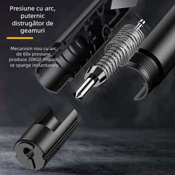 Cioc de siguranță auto multifuncțional cu întrerupător de geam tip pin și tăietor pentru centură, aliaj de aluminiu, 110 g, origine Guangdong, brand Fawn running