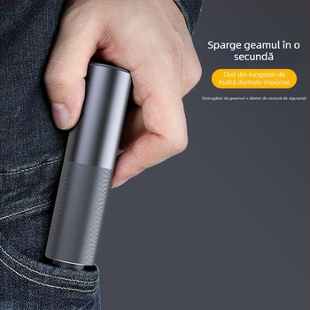 Cioc de siguranță auto multifuncțional cu întrerupător de geam tip pin și tăietor pentru centură, aliaj de aluminiu, 110 g, origine Guangdong, brand Fawn running