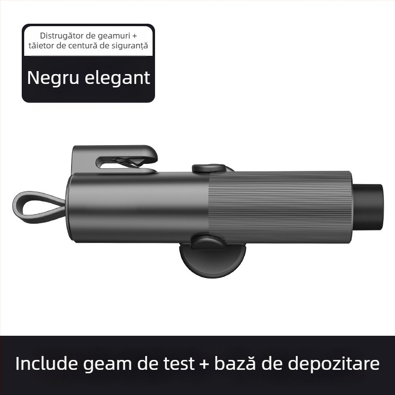 Cioc de siguranță auto multifuncțional cu întrerupător de geam tip pin și tăietor pentru centură, aliaj de aluminiu, 110 g, origine Guangdong, brand Fawn running