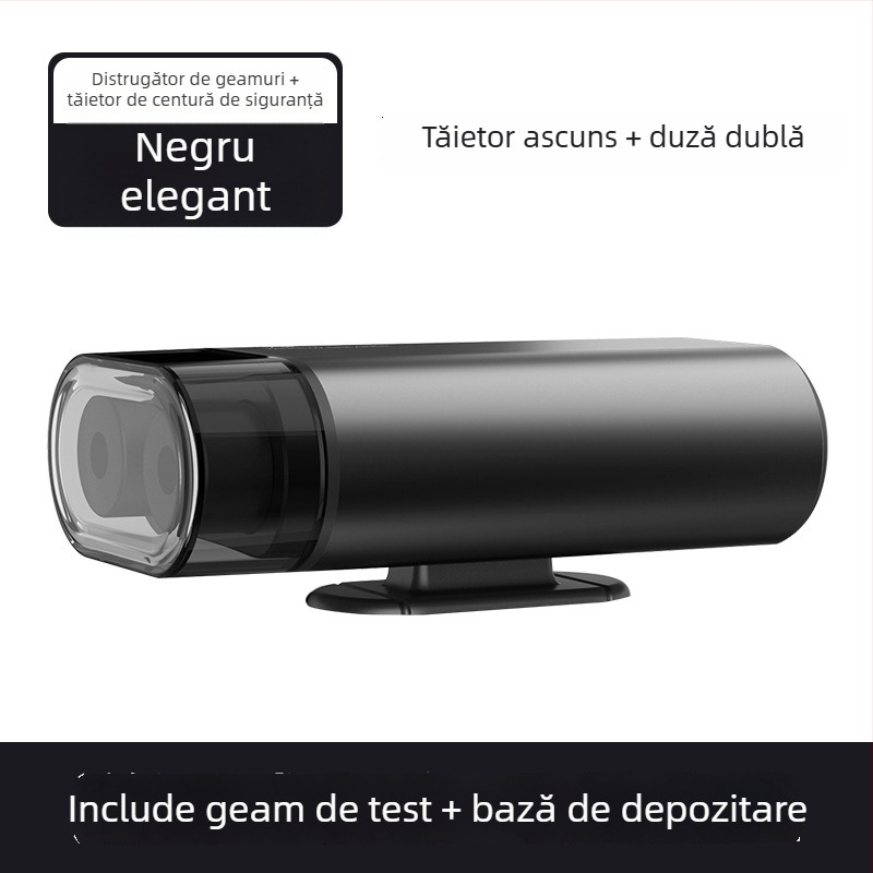 Cioc de siguranță auto multifuncțional cu întrerupător de geam tip pin și tăietor pentru centură, aliaj de aluminiu, 110 g, origine Guangdong, brand Fawn running