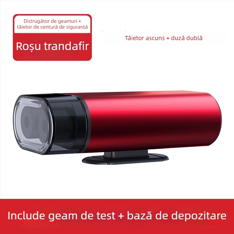 Cioc de siguranță auto multifuncțional cu întrerupător de geam tip pin și tăietor pentru centură, aliaj de aluminiu, 110 g, origine Guangdong, brand Fawn running