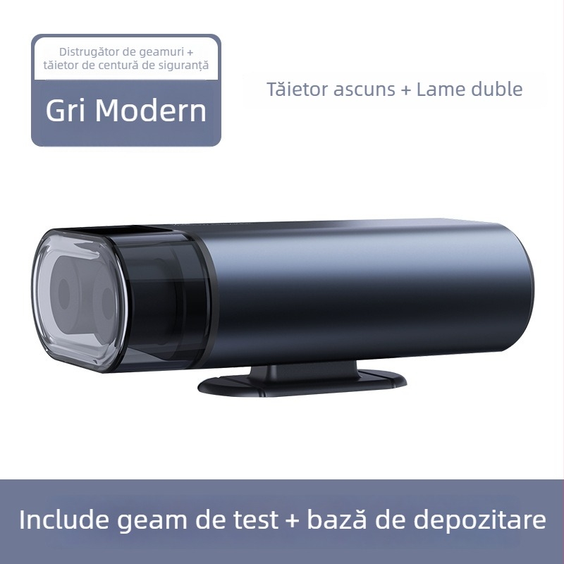 Cioc de siguranță auto multifuncțional cu întrerupător de geam tip pin și tăietor pentru centură, aliaj de aluminiu, 110 g, origine Guangdong, brand Fawn running