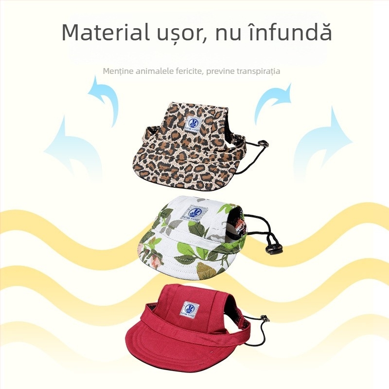 Șapcă pentru animale de companie, outdoor, poliester, twill țesut, imprimare, patru sezoane, stil casual