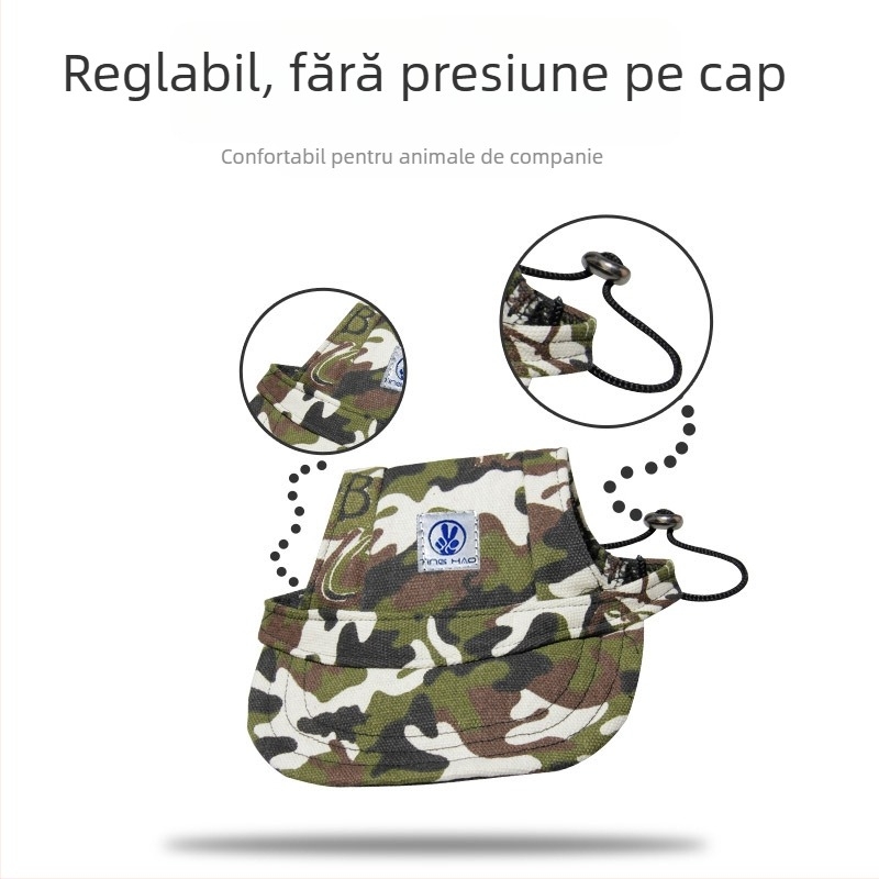 Șapcă pentru animale de companie, outdoor, poliester, twill țesut, imprimare, patru sezoane, stil casual