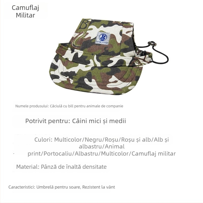 Șapcă pentru animale de companie, outdoor, poliester, twill țesut, imprimare, patru sezoane, stil casual