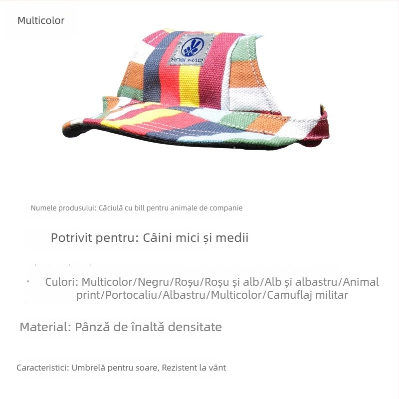 Șapcă pentru animale de companie, outdoor, poliester, twill țesut, imprimare, patru sezoane, stil casual