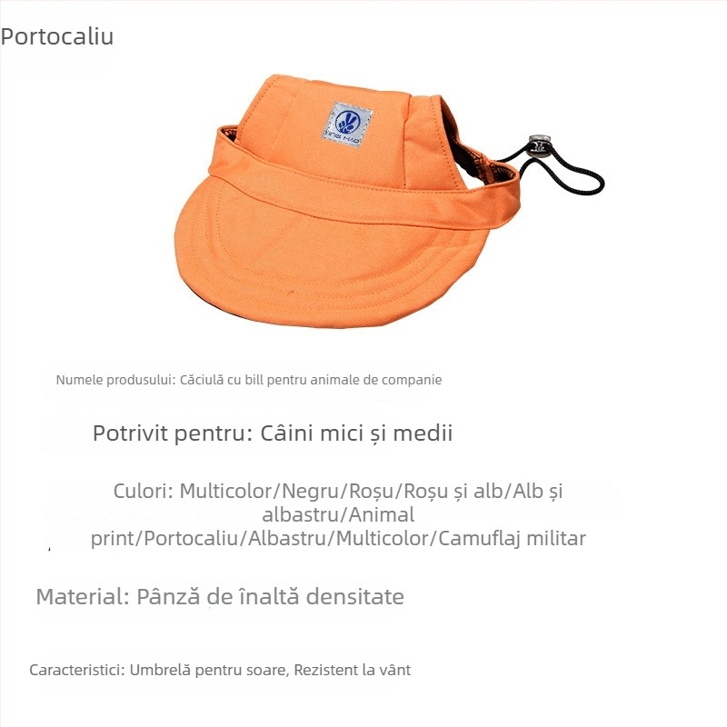 Șapcă pentru animale de companie, outdoor, poliester, twill țesut, imprimare, patru sezoane, stil casual