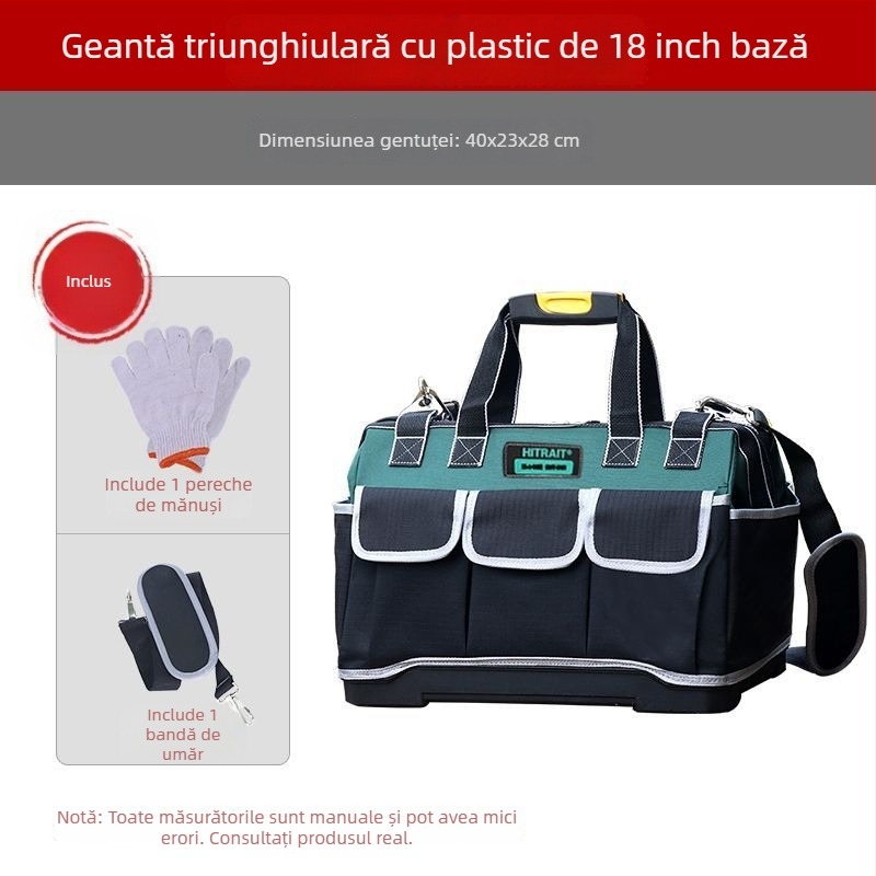 Geantă de unelte cu roți din pânză - durabilă, rezistentă la uzură, grosime suplimentară, capacitate mare, pentru electricieni