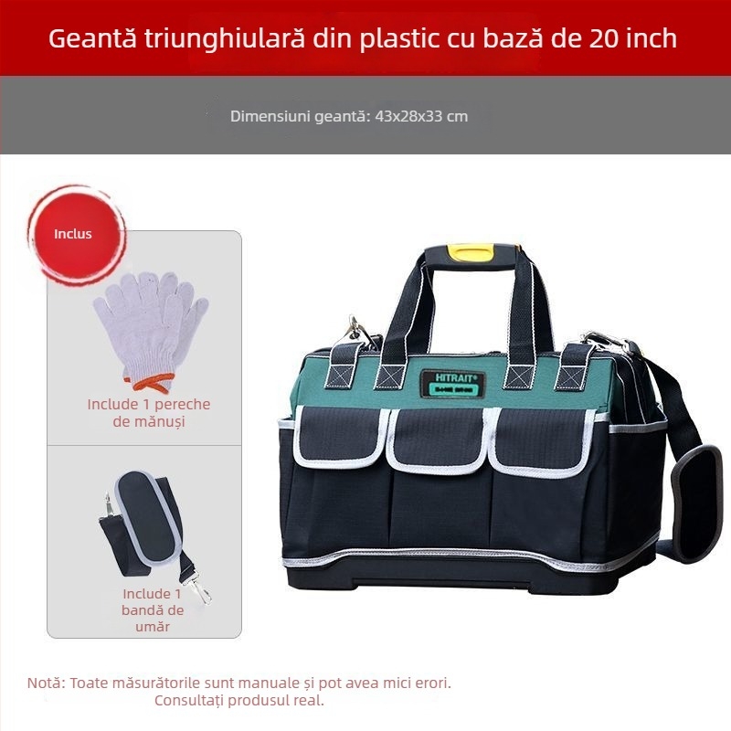 Geantă de unelte cu roți din pânză - durabilă, rezistentă la uzură, grosime suplimentară, capacitate mare, pentru electricieni