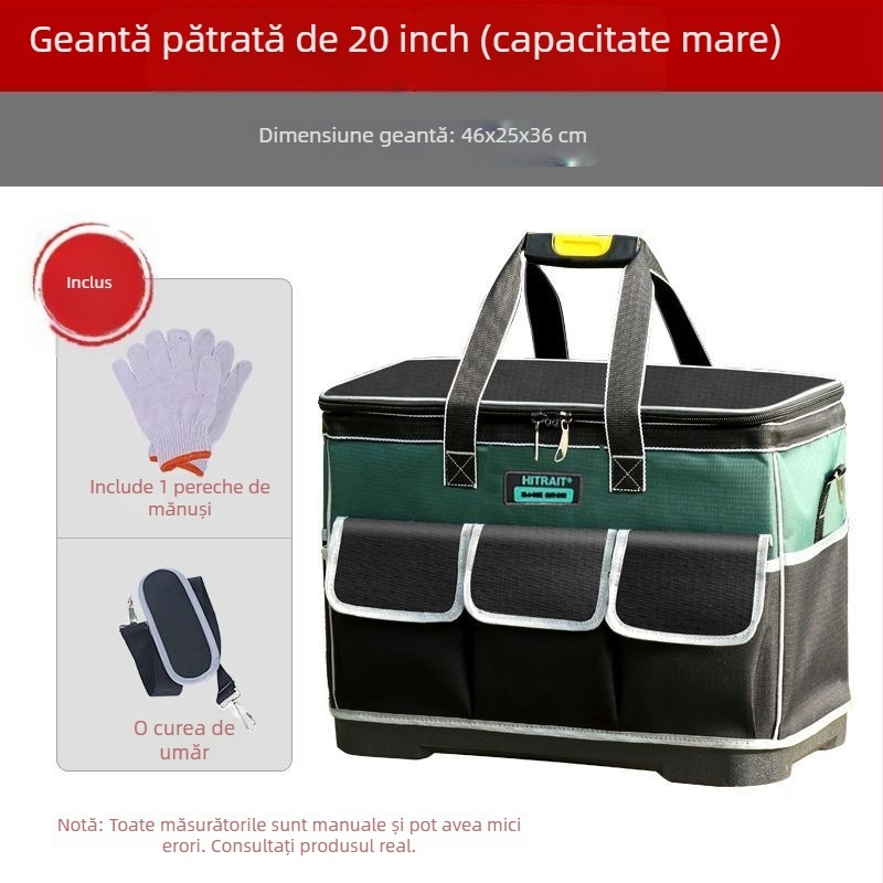 Geantă de unelte cu roți din pânză - durabilă, rezistentă la uzură, grosime suplimentară, capacitate mare, pentru electricieni