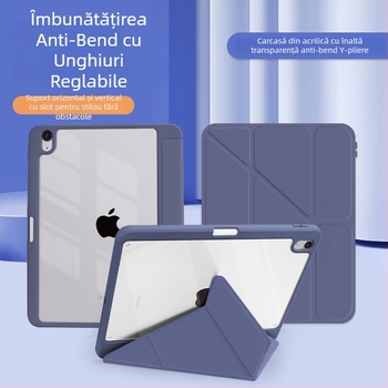 Husă iPad 2-în-1, acrilic, subțire și ușoară; protecție la șocuri, anti-amprentă, disipare a căldurii, închidere magnetică, funcție de somn suportată