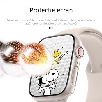 Husa de protecție pentru Apple Watch cu protecție a ecranului din sticlă securizată integrată și curea PC semi-învelită, compatibilă cu 49mm Ultra