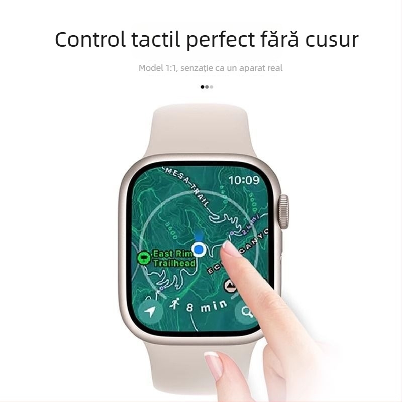 Husa de protecție pentru Apple Watch cu protecție a ecranului din sticlă securizată integrată și curea PC semi-învelită, compatibilă cu 49mm Ultra