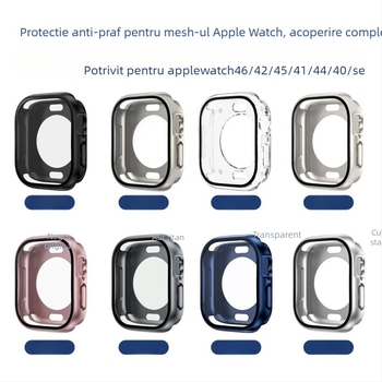 Carcasă de protecție Apple Watch S10 - protecție 360°, rezistentă la praf, film pentru ecran integrat, material PC