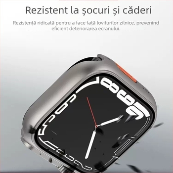 Carcasă de protecție Apple Watch S10 - protecție 360°, rezistentă la praf, film pentru ecran integrat, material PC