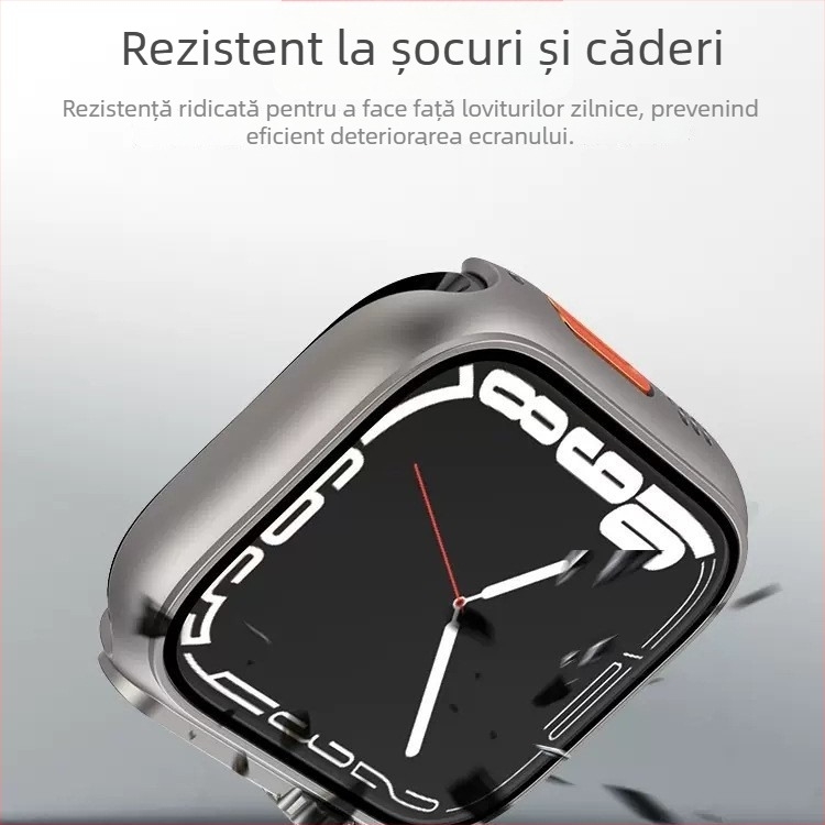 Carcasă de protecție Apple Watch S10 - protecție 360°, rezistentă la praf, film pentru ecran integrat, material PC