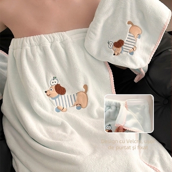 Set de trei prosoape de baie din microfibră, cu șapcă de uscare a părului, ușor sub 100 g fiecare, 150D Jacquard