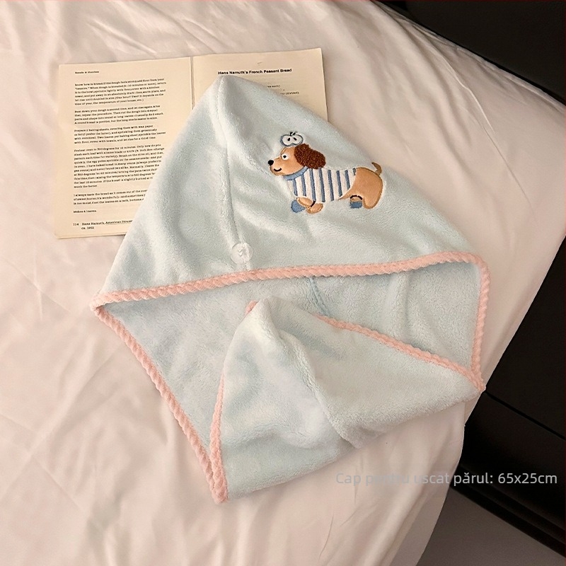 Set de trei prosoape de baie din microfibră, cu șapcă de uscare a părului, ușor sub 100 g fiecare, 150D Jacquard