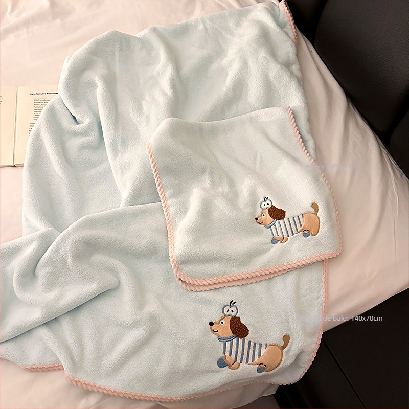 Set de trei prosoape de baie din microfibră, cu șapcă de uscare a părului, ușor sub 100 g fiecare, 150D Jacquard