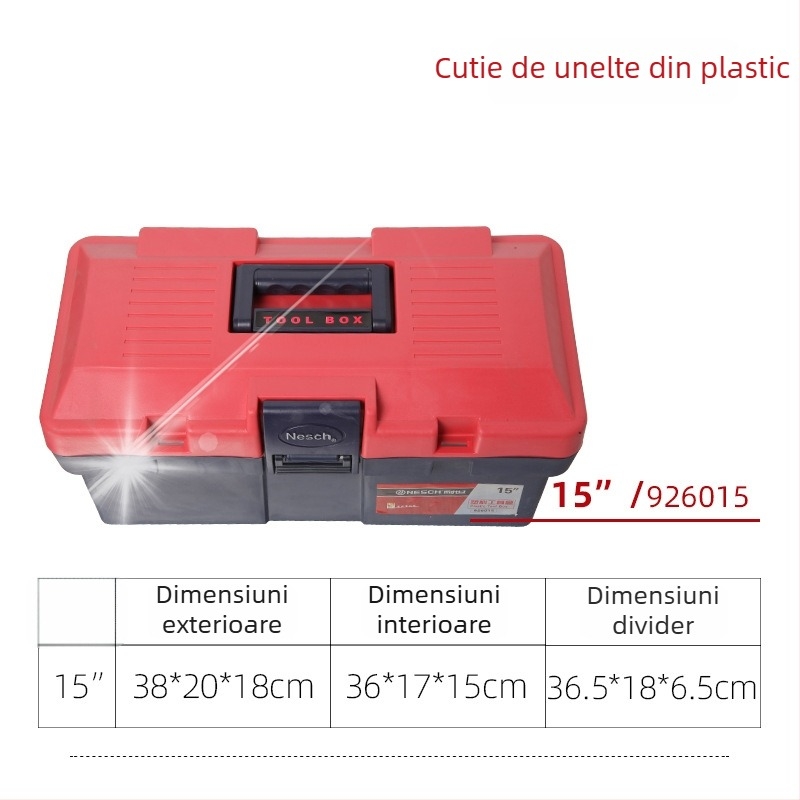 Cutie de scule din plastic – design cu două niveluri, pentru depozitarea uneltelor, ramă: plastic/fier, origine: Shandong