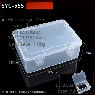 Cutie din plastic transparentă pentru componente electronice și șuruburi — organizator pentru plăci de bază, cu cadru rezistent