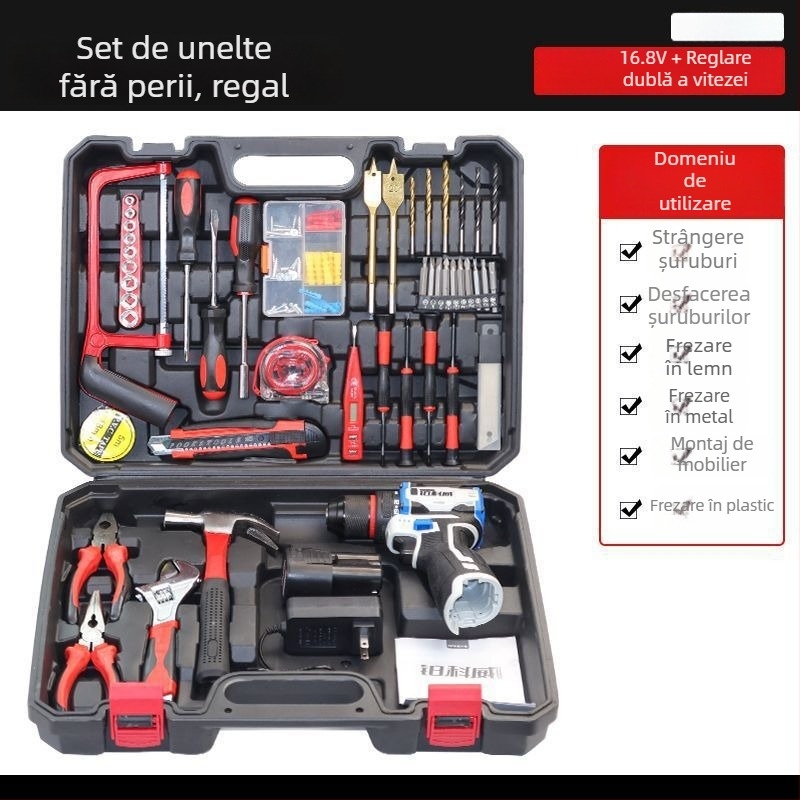 Set de unelte pentru casă – peste 100 piese, unelte de demontare, pentru reparații și instalații la domiciliu