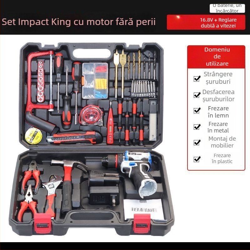 Set de unelte pentru casă – peste 100 piese, unelte de demontare, pentru reparații și instalații la domiciliu