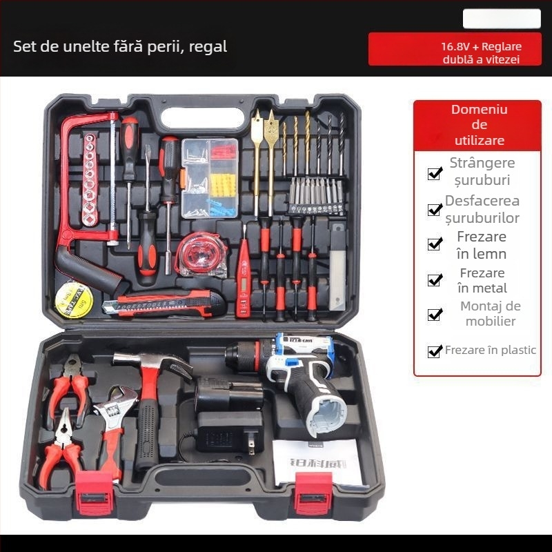 Set de unelte pentru casă – peste 100 piese, unelte de demontare, pentru reparații și instalații la domiciliu