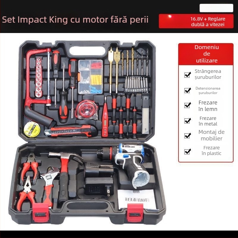 Set de unelte pentru casă – peste 100 piese, unelte de demontare, pentru reparații și instalații la domiciliu