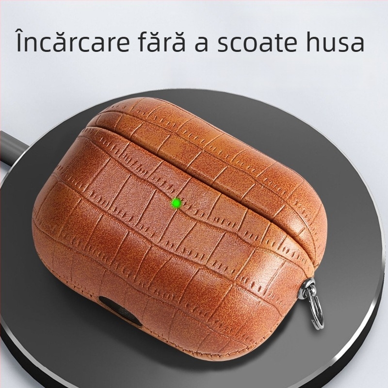 Carcasă AirPods Pro 2 – Material TPU, Textură crocodil în relief, Protecție totală pentru AirPods Pro 2