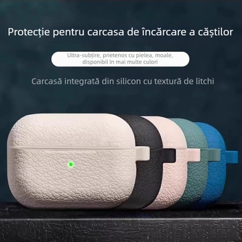 Carcasă din silicon cu model lychee pentru AirPods Pro 3 și Pro 2, husă moale