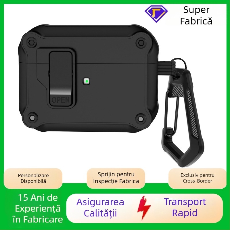 Husă de protecție TPU pentru AirPods Pro 3, Pro 2 și AirPods 4 – carcasă rigidă, turnare prin injecție, compatibilă cu AirPods