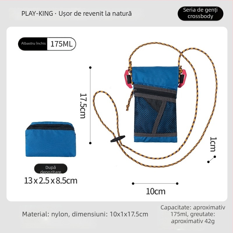 Geantă pentru telefon din nylon, unisex — formă pătrată verticală, deschidere cu capac, căptușeală nylon, vară 2025, stil City-Fun