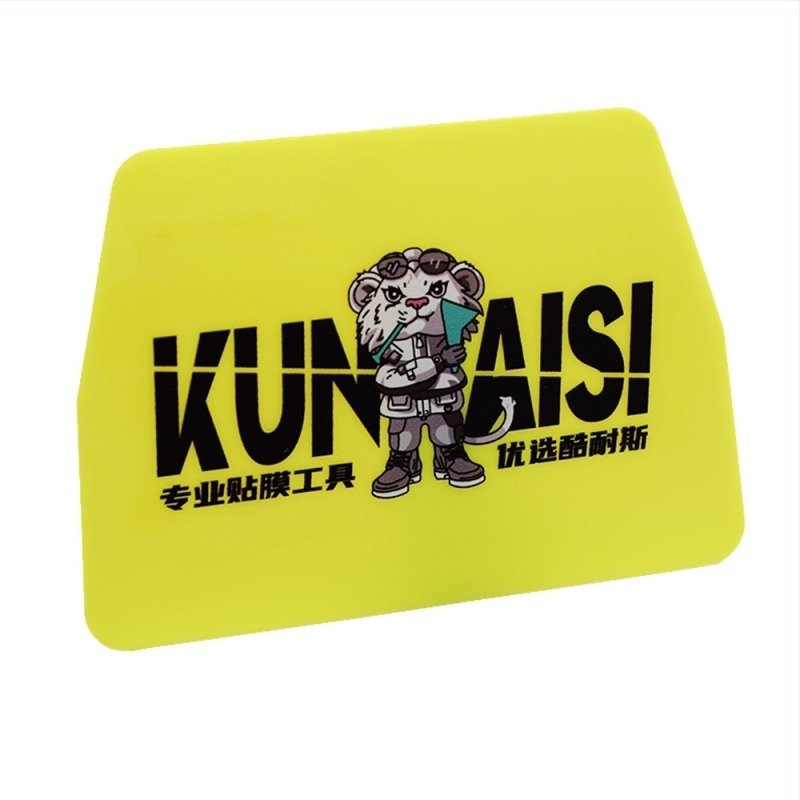 KUNAISI scraper din plastic pentru folie auto, cu burete moale de tip flanel, instrument personalizabil pentru caroserie