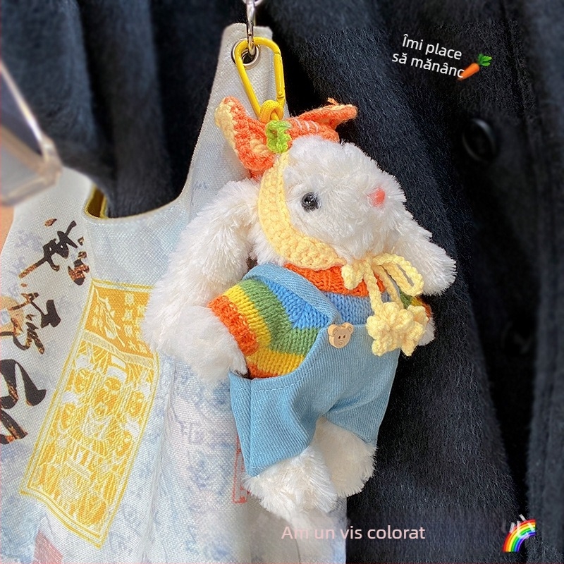 Breloagă din pluș cu iepuraș drăguț – pandant pentru telefon