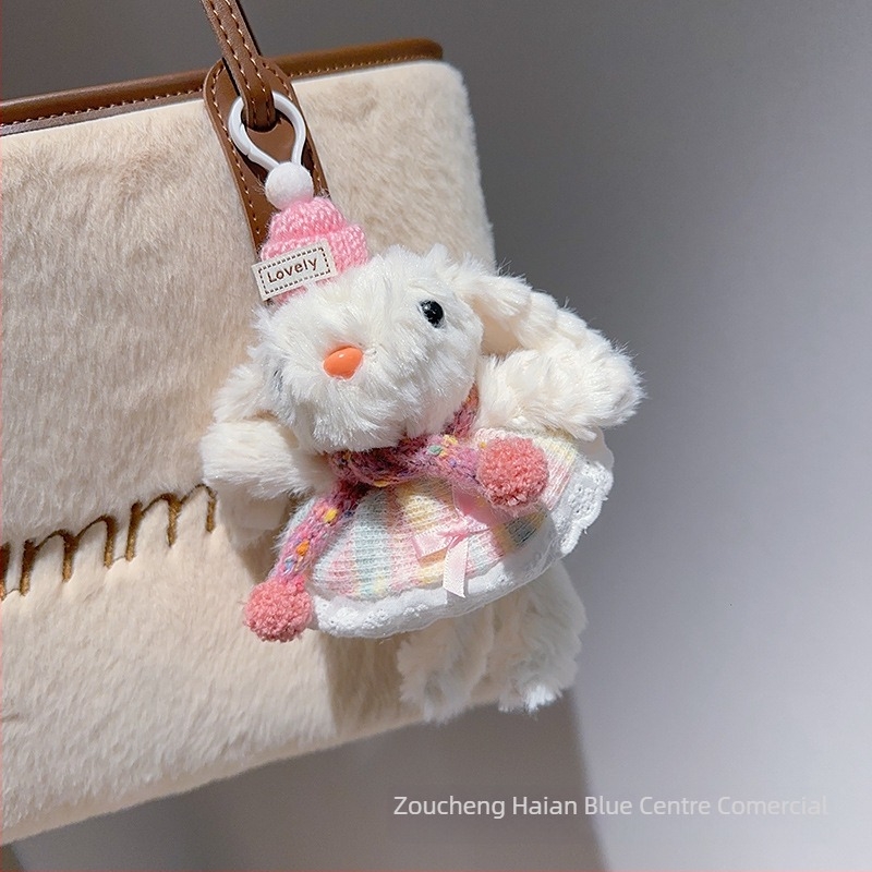 Breloagă din pluș cu iepuraș drăguț – pandant pentru telefon