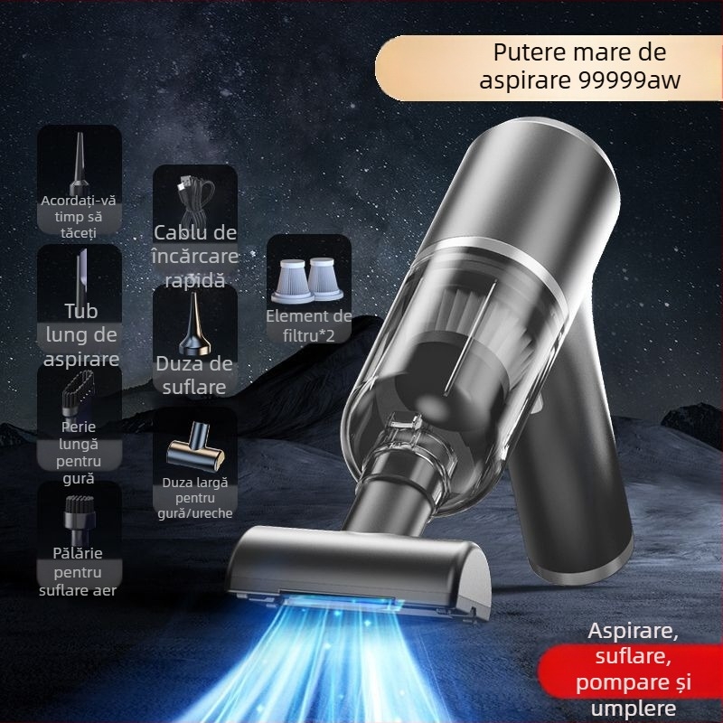 Aspirator fără fir pentru ferestre, 60W, aspirație de 20000Pa, reîncărcabil, pentru ferestre și spații dintre geamuri în mașină.
